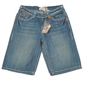 Vintage Y2K NWT Laguna Beach Jean Co Hand Stitched Baggy Jean Shorts Size 38